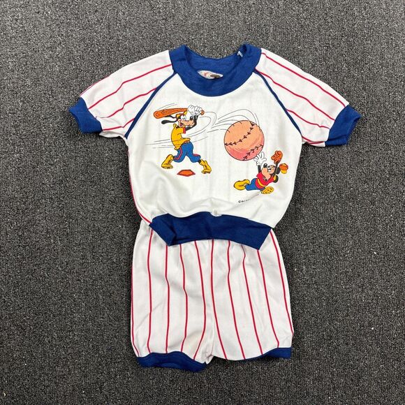up for grabs Other - Vintage Disney Baseball Set Y2K Toddler Goofy Mickey Mouse Top Bottom Size 2T